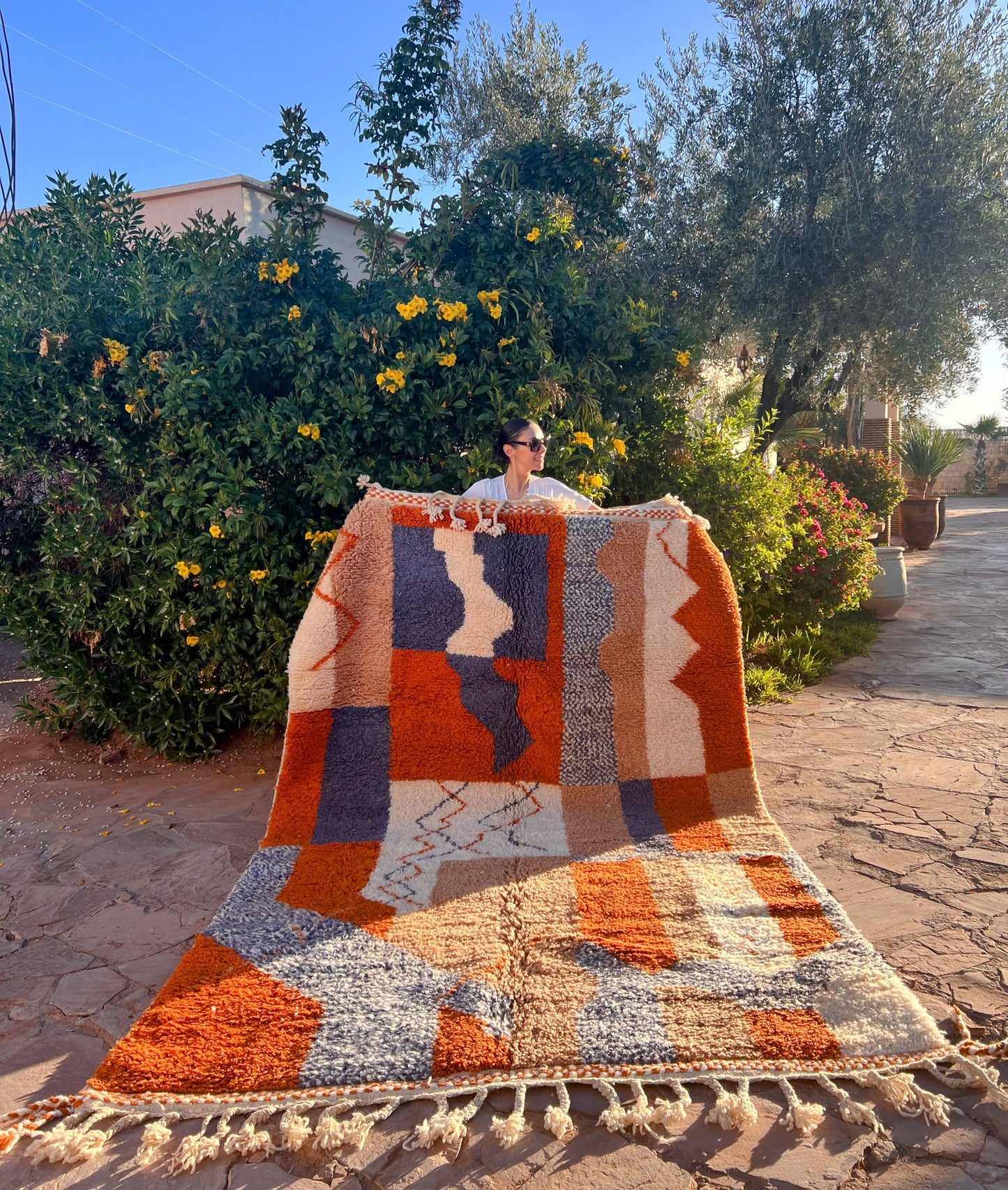 MORENA: Tapis Beni Ouarain 100% laine à la main 300cm x 200cm